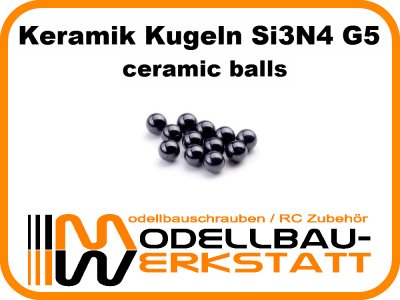 Keramik Kugeln 3/16" inch 4,763mm Si3N4 G5 - 12 Stück 