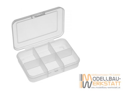Kleinteilebox 6 Fächer Typ 102-6t 91x66x21mm Polypropylen transparent