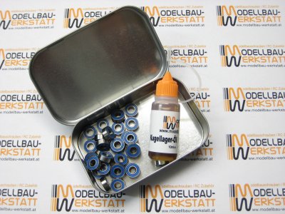 Kupplungslager-Set 30x Kugellager für Kupplung Glocke 1:8 5x10x4mm 2RS + Kugellageröl + Box