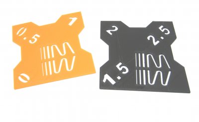 Quick Camber Gauge 1:10 black-orange 2 Plates 0°/0,5°/1° and 1,5°/2°/2,5°