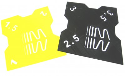 RC Sturzlehre 1:8 Off-Road schwarz-gelb 2 Platten 1°/1,5°/2° und 2,5°/3°/3,5° Quick Camber Gauge
