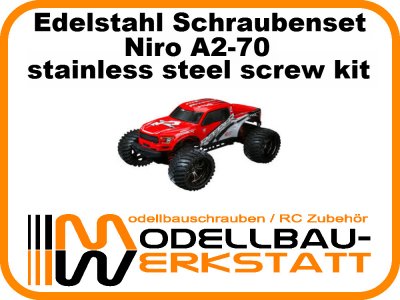 XXL Schrauben-Set Edelstahl A2-70 CEN Reeper 1/7 Monster Truck